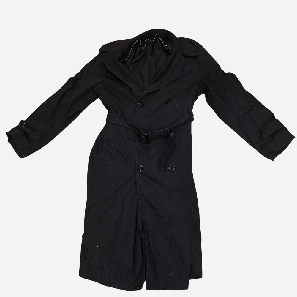 US Military All Weather Trench Coat 40R Black American Apparel 1995 W/ Belt